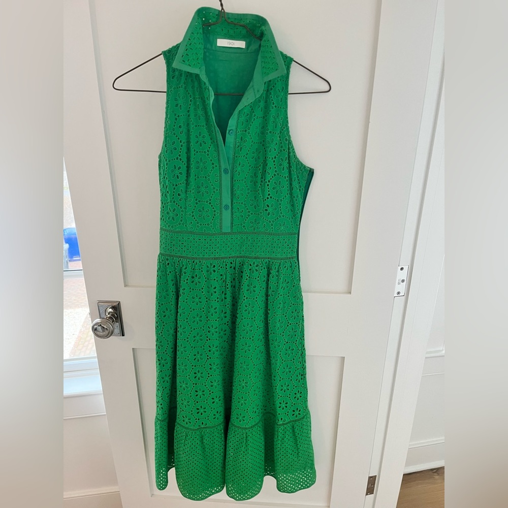 Eyelit green maxi dress